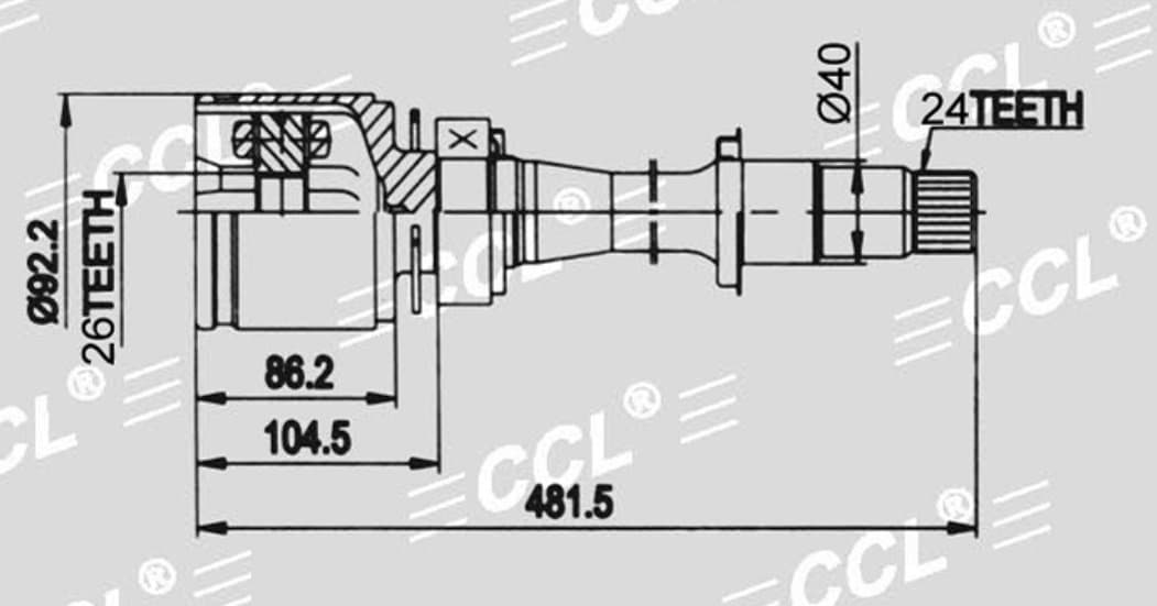 Шрус внут CCL RH Toyota CAMRY 30 3,0 26*40*24 — фото 2
