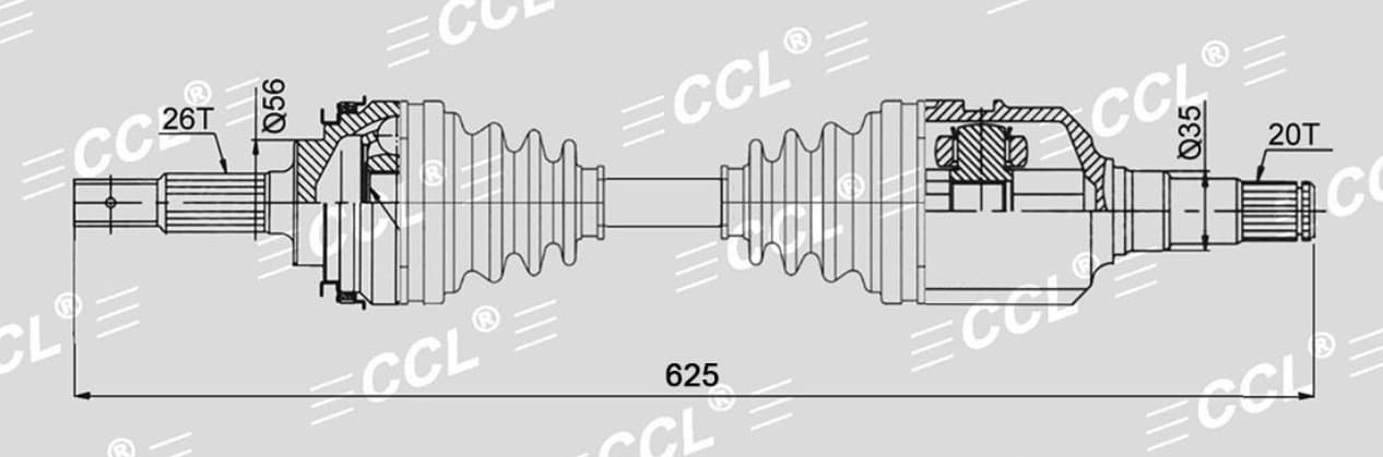 Привод CCL LH Toyota CARINA E/CALDINA ST191 2.0 1991-1998 26*625*20