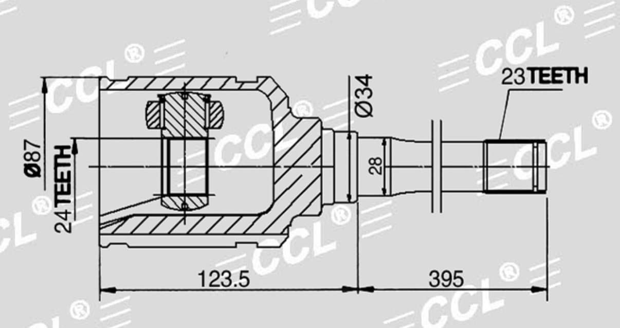 Шрус внут CCL RH Toyota HIGHLANDER GSU45 3.5 2008 24*34*23 — фото 2