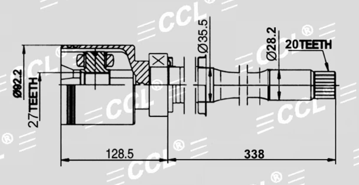 Шрус внут CCL RH Toyota ACR55 2.4 4WD 27*35.5*20 — фото 2