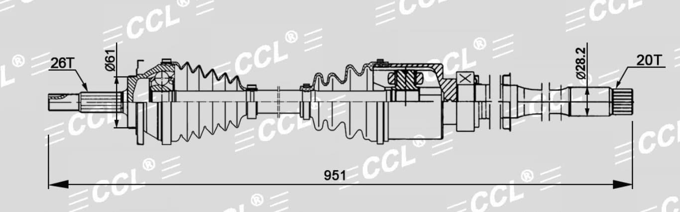Привод CCL RH Toyota RAV4 2.0 26*951*20 6ZR-FE CVT ZSA4 13-16 4WD