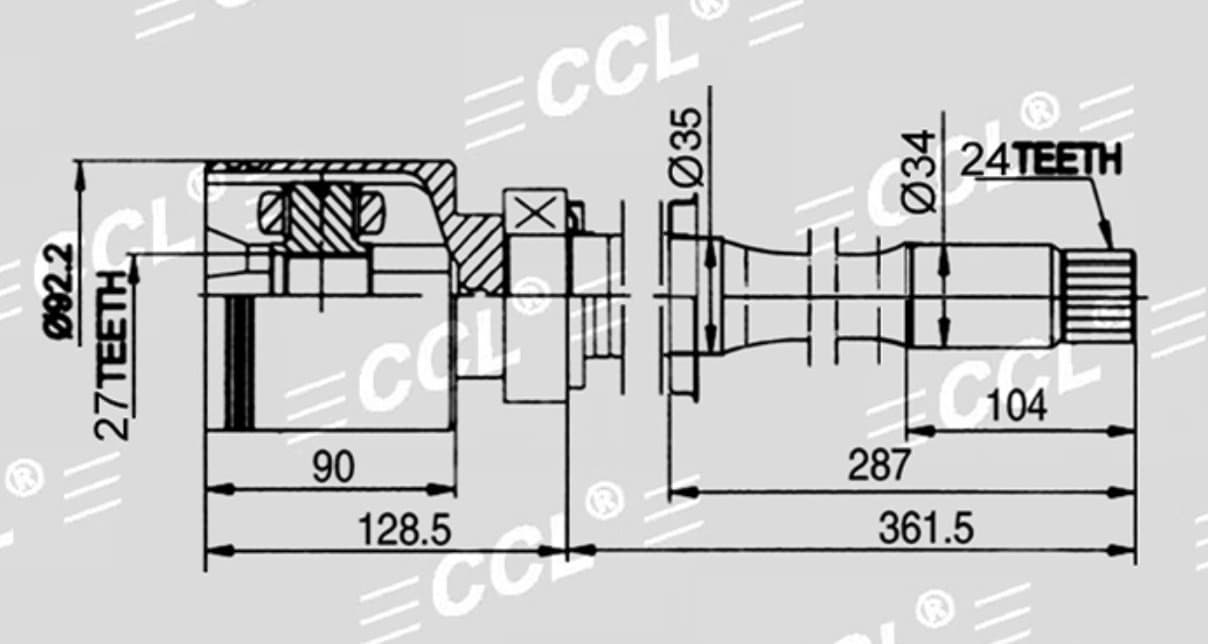 Шрус внут CCL RH Toyota GCR55 3.5 27*34*24 — фото 2