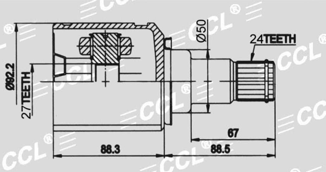 Шрус внут CCL LH Toyota CAMRY 30 2.4 EURO/ACR50 2.4 4WD 27*50*24 — фото 2
